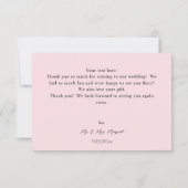 Rose chaud et bleu marine Carte de remerciements f (Dos)