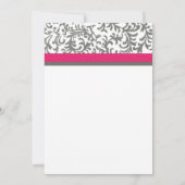 Rose chaud et Faire-part de mariage gris (Dos)