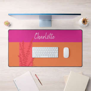 Rose Chaud Et Feuilles De Verdure Personnalisées