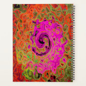 Rose Chaud Groovy Abstrait Rétro Tourbillon Liquid (Dos)