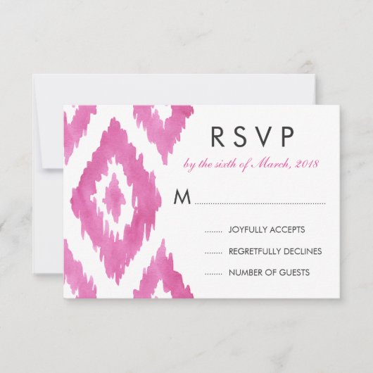 Rose Chaud Ikat RSVP (Devant)