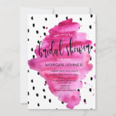Rose chaud super chic | Invitation de douche nupti (Devant)