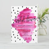 Rose chaud super chic | Invitation de douche nupti (Debout devant)