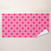 Rose Chaud Sur Pois Rose Design Motif (Serviette de bain)