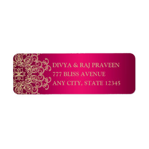 ROSE CHAUDE ET INDIEN OR INSPIRÉ ÉTIQUETTES DE ADR