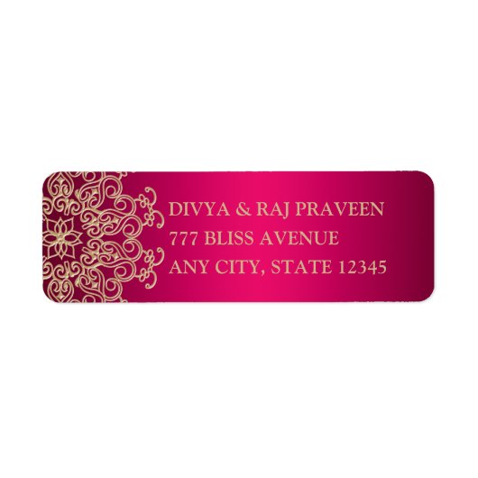 ROSE CHAUDE ET INDIEN OR INSPIRÉ ÉTIQUETTES DE ADR (Devant)