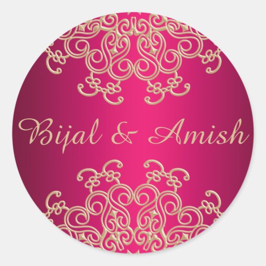 ROSE CHAUDE ET INDIEN OR INSPIRÉ MERCI ÉTIQUETTE (Devant)