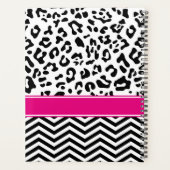 Rose Chaude Léopard Noir et Blanc Chevron Monogram (Dos)