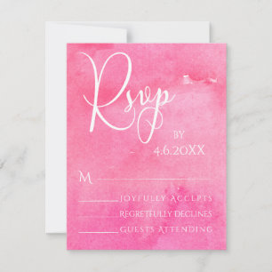 Rose Chaude Typographie Élégante RSVP Watercolor