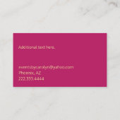 Rose chic avec le carte de visite d'or d'égoutture (Dos)