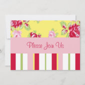 Rose Chic Et Faire-part de mariage À Grilles (Devant)