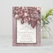 Rose chic Faire-part de mariage Bouquet or Modèle (Debout devant)