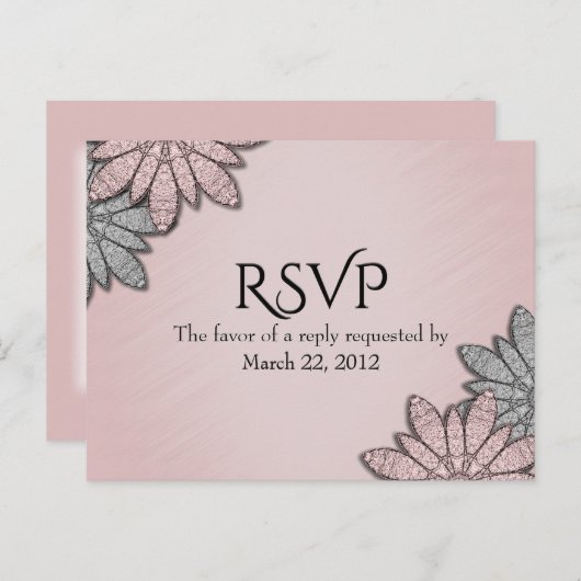 Rose chic RSVP avec choix de menu (Devant / Derrière)