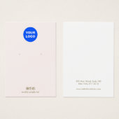 Rose clair Ajouter votre logo Stud Écouter carte d (Devant & derrière)