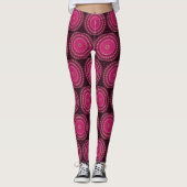 Rose clair avec Mandala Jaune Design Leggings (Devant)