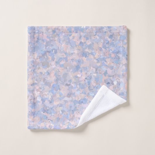 Rose clair et bleu (Gant de toilette)