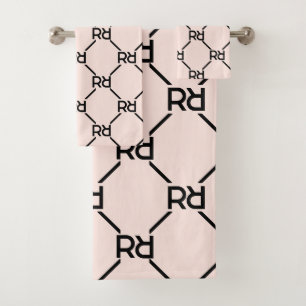 Rose clair moderne Monogramme de luxe Motif initia