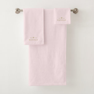Rose clair monogramme Elégant Bain minimaliste O