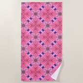 Rose Clair Sur Toute La Serviette De Plage Motif (Devant)
