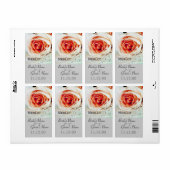 Rose classique bouteille de vin mariage étiquette (Feuille entière)