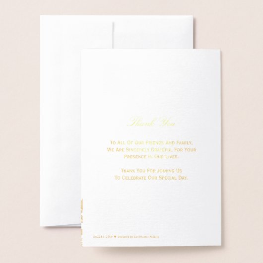 Rose classique Floral Real Gold Foil Programme de  (Derrière avec enveloppe)