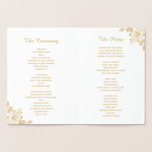 Rose classique Floral Real Gold Foil Programme de  (Intérieur)