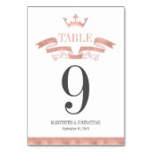 Rose classique Gold Crest Mariage Numéro de table  (Dos)
