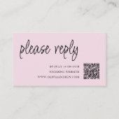 Rose | Code QR | Carte de boîtier RSVP de mariage (Devant)