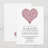 Rose Coeur Cuisine Thé Fête des mariées Invitation (Devant / Derrière)