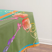 Rose Coeur Fabergè comme abricot et nappe verte (In Situ)