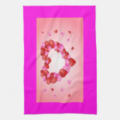 Rose - Coeurs rouges Serviettes de cuisine (Vertical)