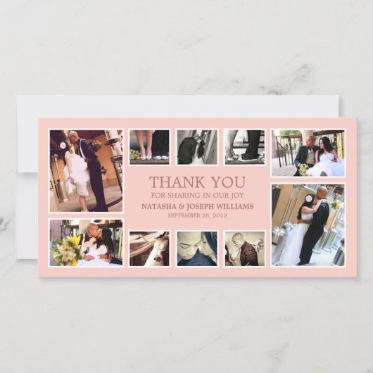 ROSE COLLAGE | CARTE DE REMERCIEMENTS mariage (Devant)