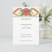 Rose colorée Art déco Save The Date (Debout devant)