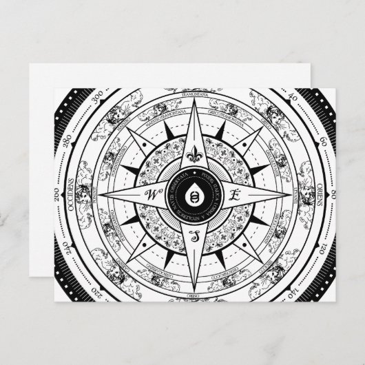 Rose Compass - Carte postale (Blanc) (Devant / Derrière)
