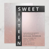 rose cool or moderne simple typographie invitation (Devant / Derrière)