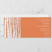 Rose corail Birch Tree Invitations de mariage (Devant)