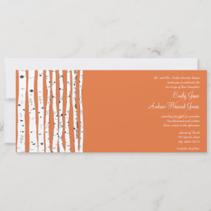 Rose corail Birch Tree Invitations de mariage