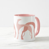 Rose couleur pêche de tasse de chiens (Devant droit)