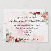 Rose coutume Mariage Invitation double face (Dos)