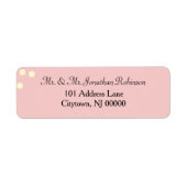 Rose Cream Polka Dots Wedding Etiket (Voorkant)