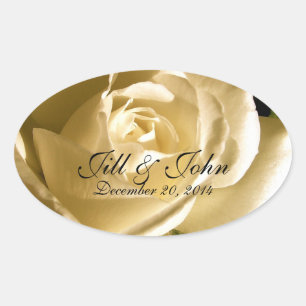 Rose crème Enregistrer le Étiquette Mariage ovale