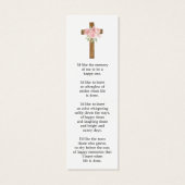 Rose Cross Photo Funeral Bookmark (Dos)