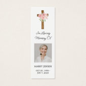 Rose Cross Photo Funeral Bookmark (Devant)