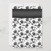 Rose Daisy Black White Floral Faire-part de mariag (Dos)