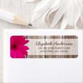 Rose Daisy Rustic Barn Étiquettes de adresse en bo (En situation)