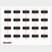 Rose Damas, autocollants monogramme (Feuille)