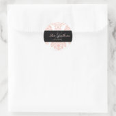 Rose Damas, autocollants monogramme (Sac)