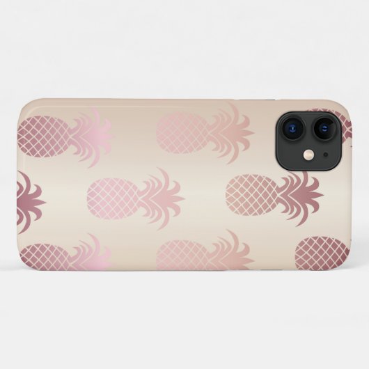 Rose d'ananas Gold iPhone 11 Coque (Dos (Horizontal))