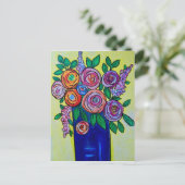 Rose dans la carte postale Vase (Debout devant)