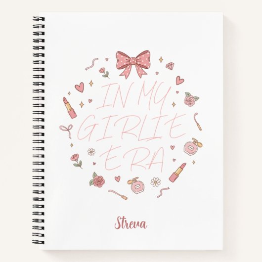Rose dans mon cahier d'époque girly (Devant)